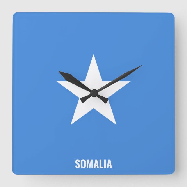 Somalia Flag Dazzling Patriotic Square Wall Clock (Front)