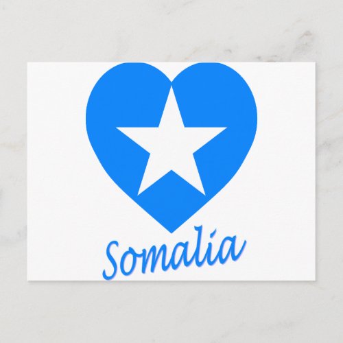 Somalia Flag Heart Postcard