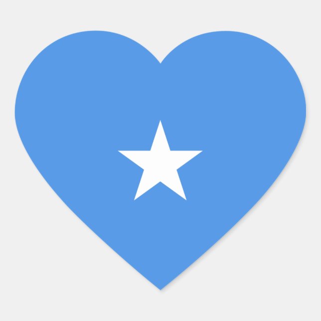 Somalia Flag Heart Sticker (Front)