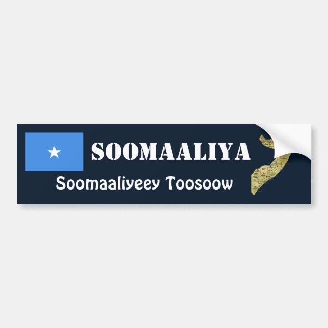 Somalia Flag + Map Bumper Sticker (Front)