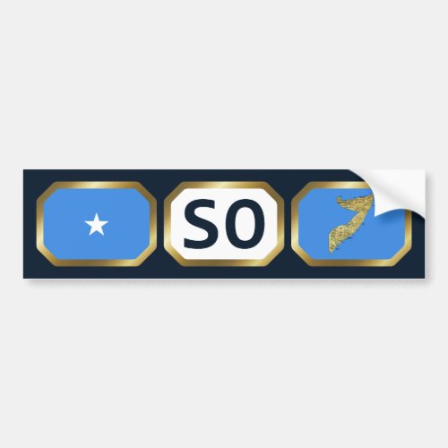 Somalia Flag Map Code Bumper Sticker