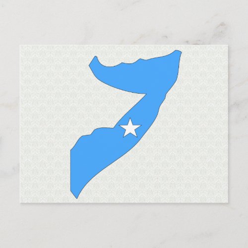 Somalia Flag Map full size Postcard