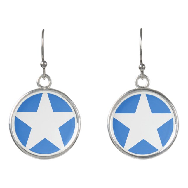 somalia flag roundel symbol star country army mili earrings (Front)