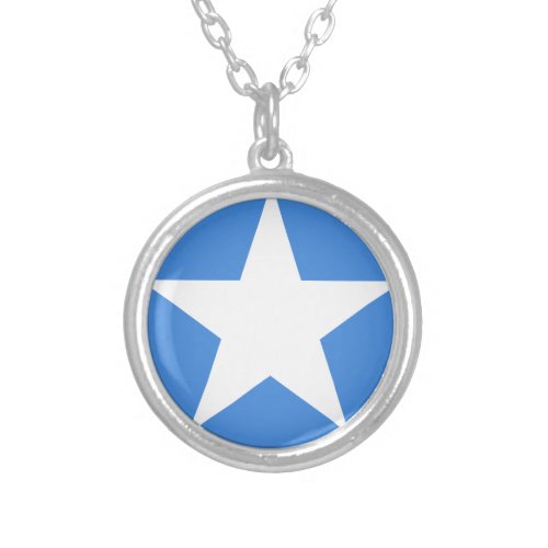 somalia flag roundel symbol star country army mili silver plated necklace