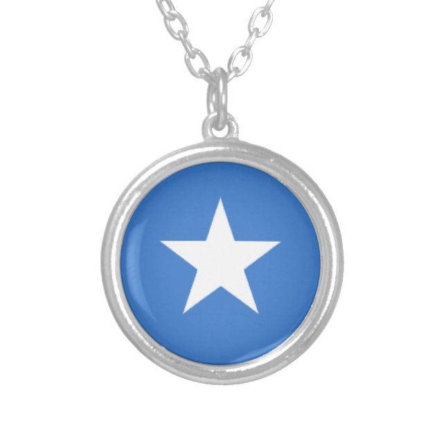 Somalia Flag Silver Plated Necklace (Front)