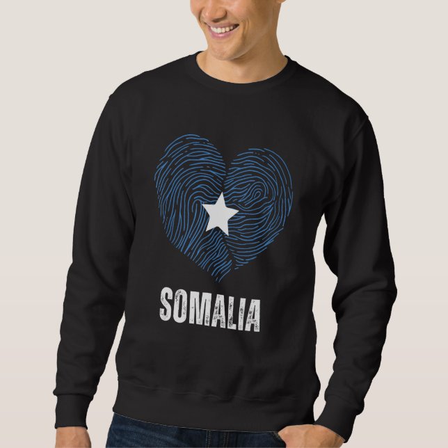 Somalia Flag Somali Flag Somalia DNA Somalia Heart Sweatshirt (Front)