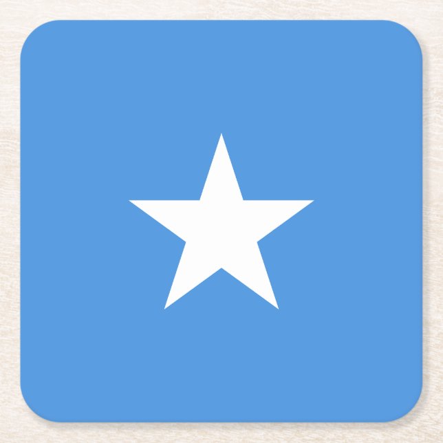 Somalia Flag Square Paper Coaster (Front)