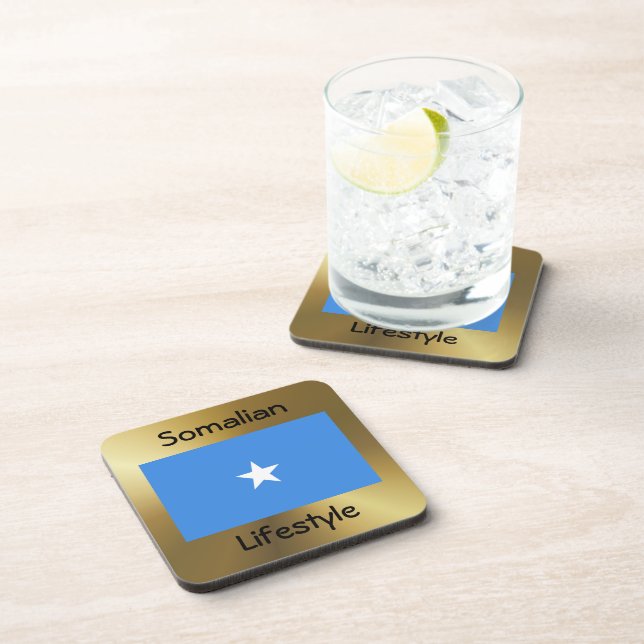Somalia Flag+Text Coaster (Right Side)