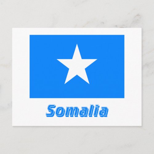 Somalia Flag with Name Postcard