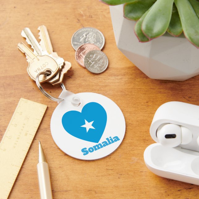 Somalia Heart Flag  Keychain (Desk)