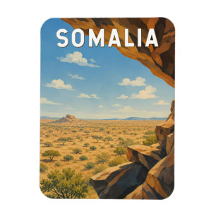 Somalia Illustration Travel Art Vintage Magnet