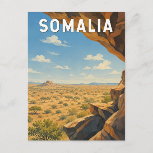 Somalia Illustration Travel Art Vintage Postcard