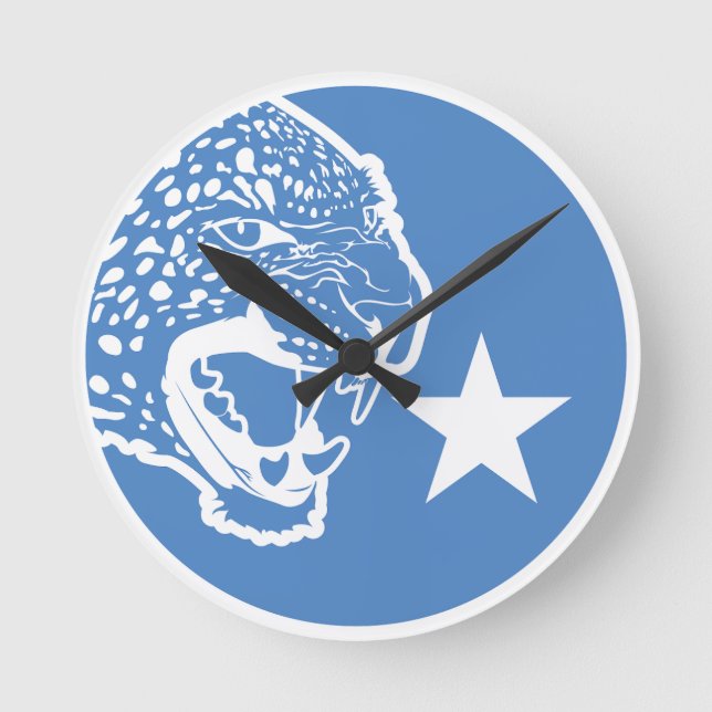Somalia Leopard Somali National Animal Flag Round Clock (Front)