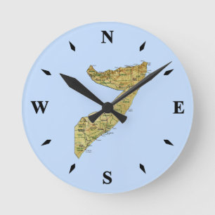 Somalia Map Clock