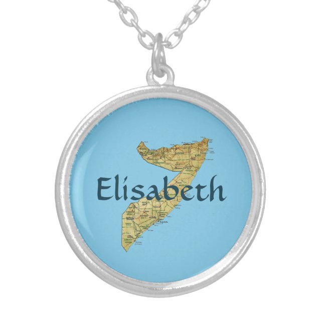 Somalia Map + Name Necklace (Front)