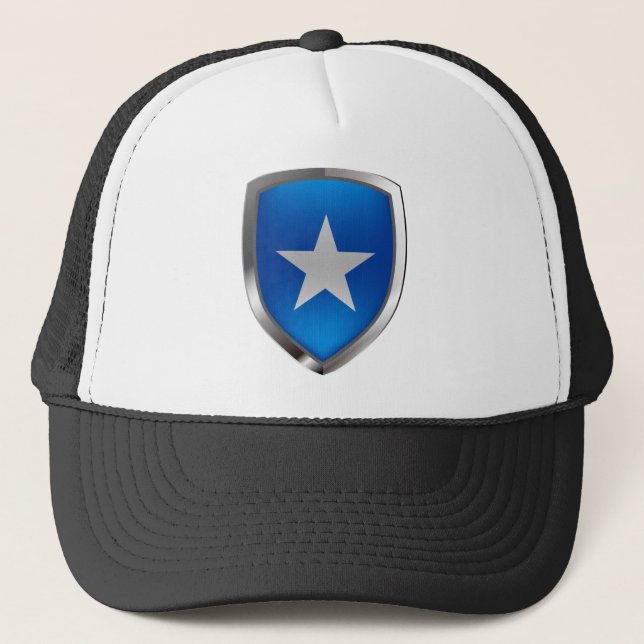 Somalia Metallic Emblem Trucker Hat (Front)