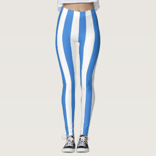 Somalia National Flag Colors Vertical Striped Leggings