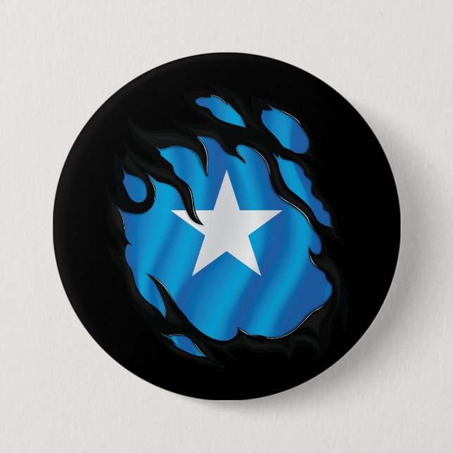Somalia Ripped Flag Button (Front)