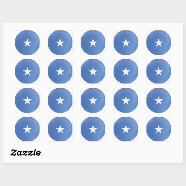 Somalia  Round Icon Flag Square Sticker (Sheet)