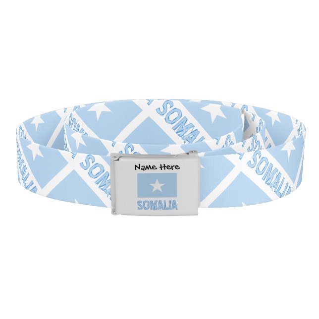 Somalia Somali Flag Black Personalization  Belt (Coil)