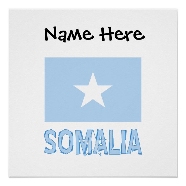 Somalia Somali Flag Black Personalization  Poster (Front)