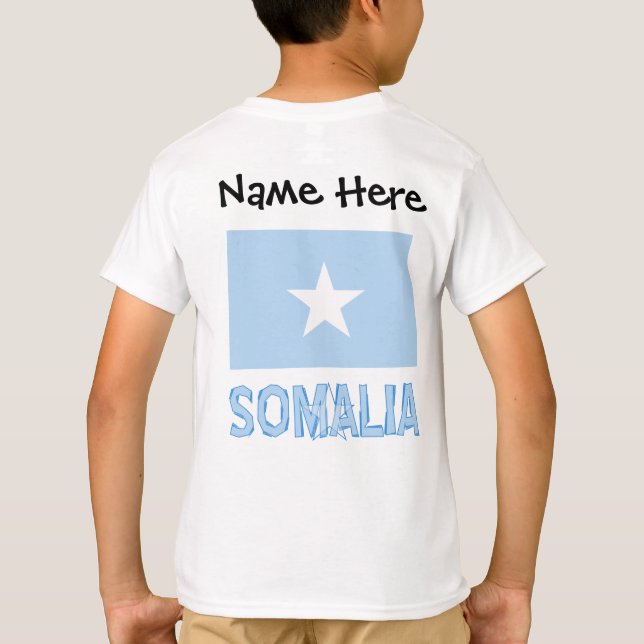Somalia Somali Flag Black Personalization  T-Shirt (Back)