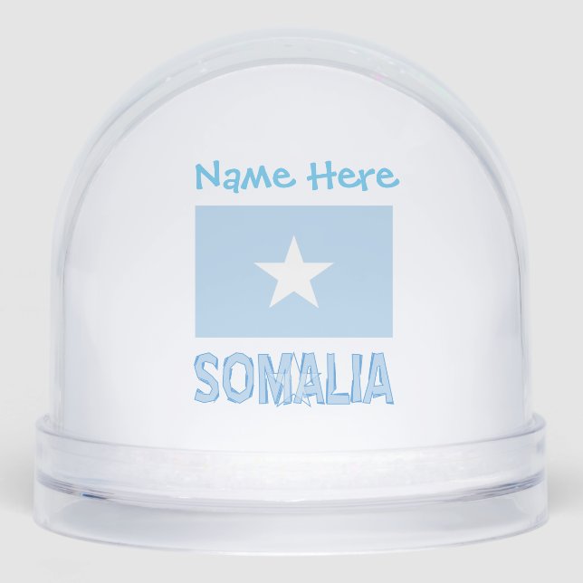 Somalia Somali Flag Blue Personalization  Snow Globe (Front)