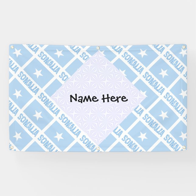 Somalia Somali Flag Tiled Black Personalization  Banner (Horizontal)