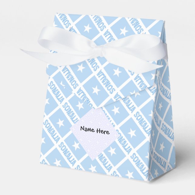 Somalia Somali Flag Tiled Black Personalization  Favor Boxes (Front Side)