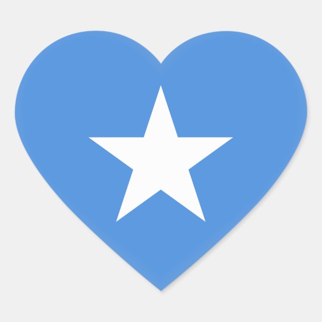Somalia (Somalian) Flag Heart Sticker (Front)