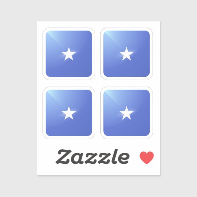 Somalia square glossy flag sticker (Sheet)