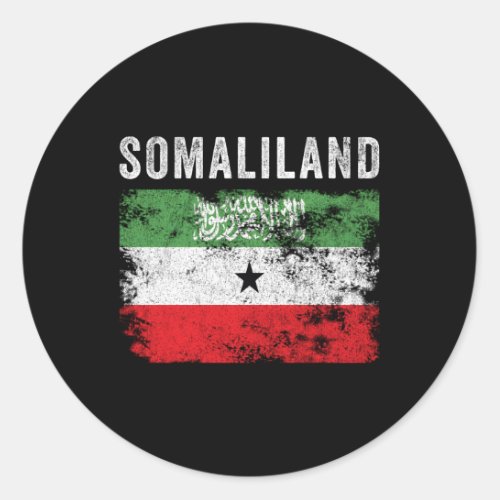 Somaliland Flag Distressed Somalilander Flag Classic Round Sticker