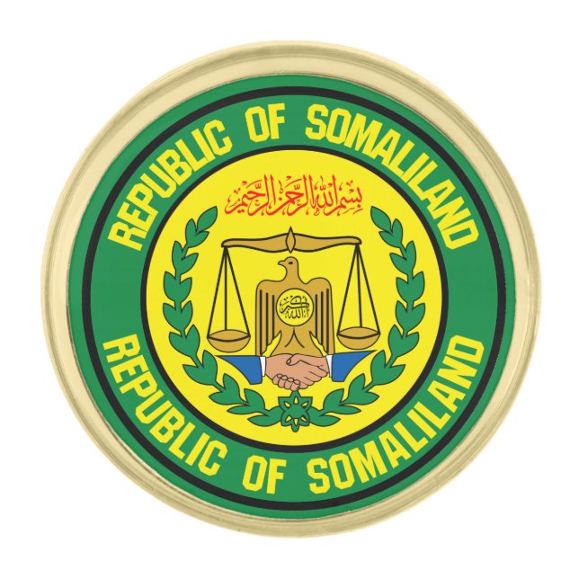 Somaliland Round Emblem Gold Finish Lapel Pin (Front)