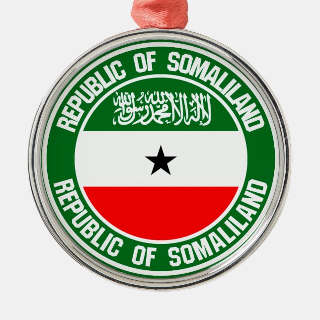 Somaliland Round Emblem Metal Ornament (Front)