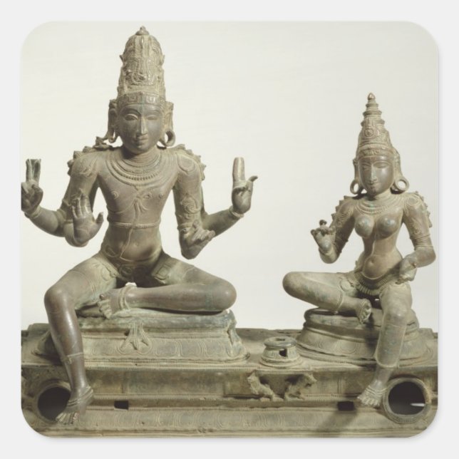 Somaskanda, Chola, Tamil Nadu (bronze) Square Sticker (Front)