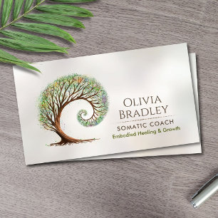 Somatic Coach Golden Spiral Tree Sacred Geometry Business Card
