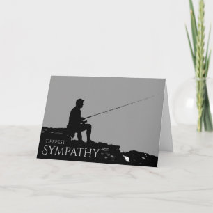 Somber Masculine Sympathy Card for a Fisherman
