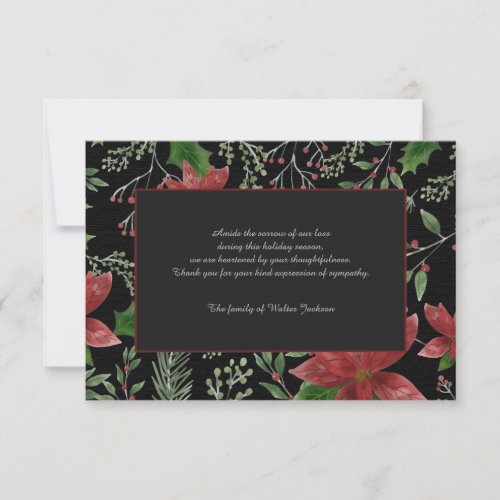 Somber Remembrance Sympathy Thank You Card