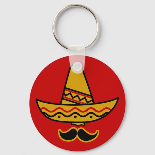 Sombrero and Moustache Keychain