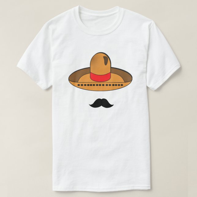Sombrero and Mustache T-Shirt (Design Front)