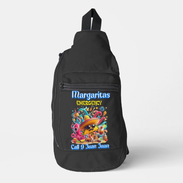 Sombrero and Sunglasses Margarita Emergency Sling Bag (Front)