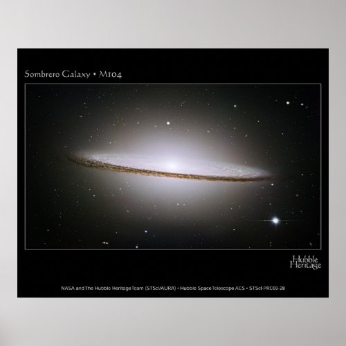 Sombrero Galaxy largest Hubble mosaics ever assem Poster