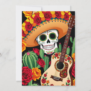 Sombrero Guitar Fun Postcard