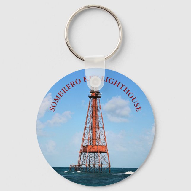 Sombrero Key Lighthouse Florida Keys Keychain (Front)