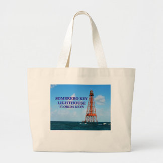 Sombrero Key Lighthouse, Florida Keys Large Tote Bag