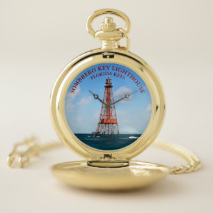 Sombrero Key Lighthouse Florida Keys Pocket Watch