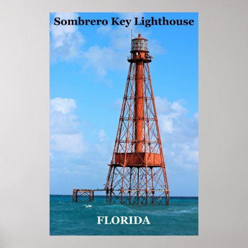Sombrero Key Lighthouse Florida Poster