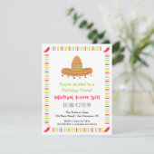 Sombrero Mexican Fiesta Adult Birthday Party Invitation (Standing Front)