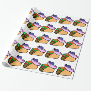 Sombrero Wearing Taco Wrapping Paper