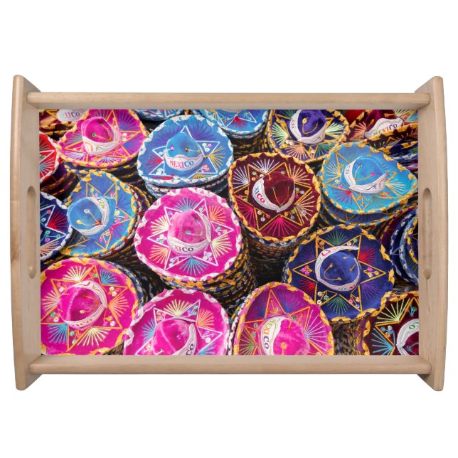 Sombreros In Mexico Serving Tray (Front)